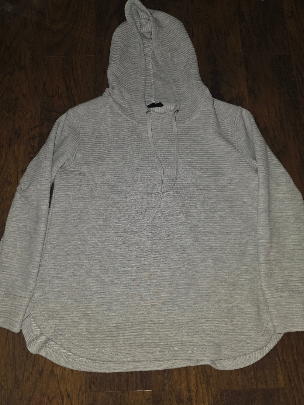 Jane and Delancey Light Gray Ribbed Hoodie
